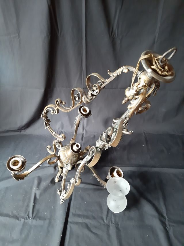 Lámpara de latón con 3 brazos