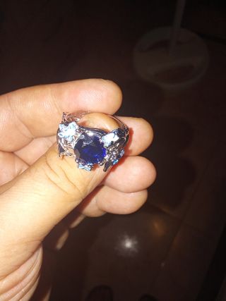 Anillo Plata 925 con Zafiro Azul
