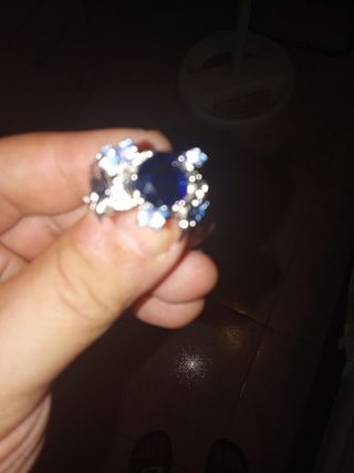 Anillo Plata 925 con Zafiro Azul
