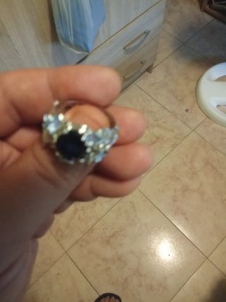 Anillo Plata 925 con Zafiro Azul