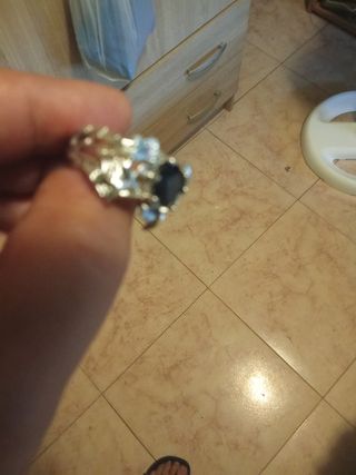 Anillo Plata 925 con Zafiro Azul