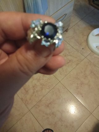 Anillo Plata 925 con Zafiro Azul
