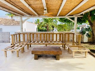 Sofá modular exterior madera pino artesanal