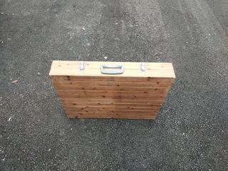 Mesa y 4 Sillas Plegables Camping Madera