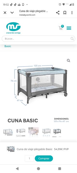 Cuna de viaje plegable Basic