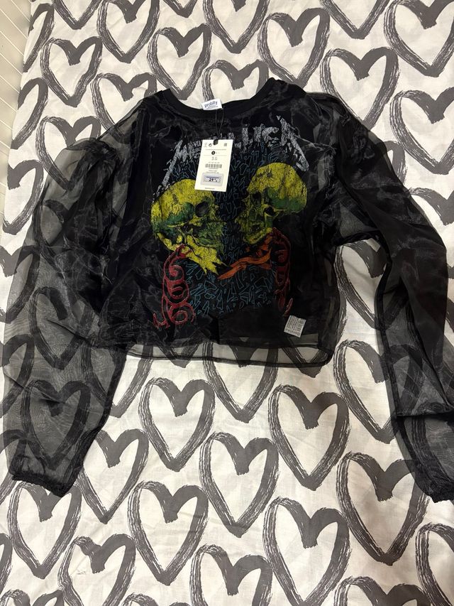 Metallica Bershka Camiseta De Metallica Mujer Camiseta Bershka