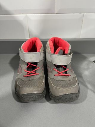 Calzado trekking niño/niña gris y rosa