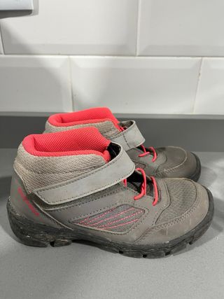 Calzado trekking niño/niña gris y rosa