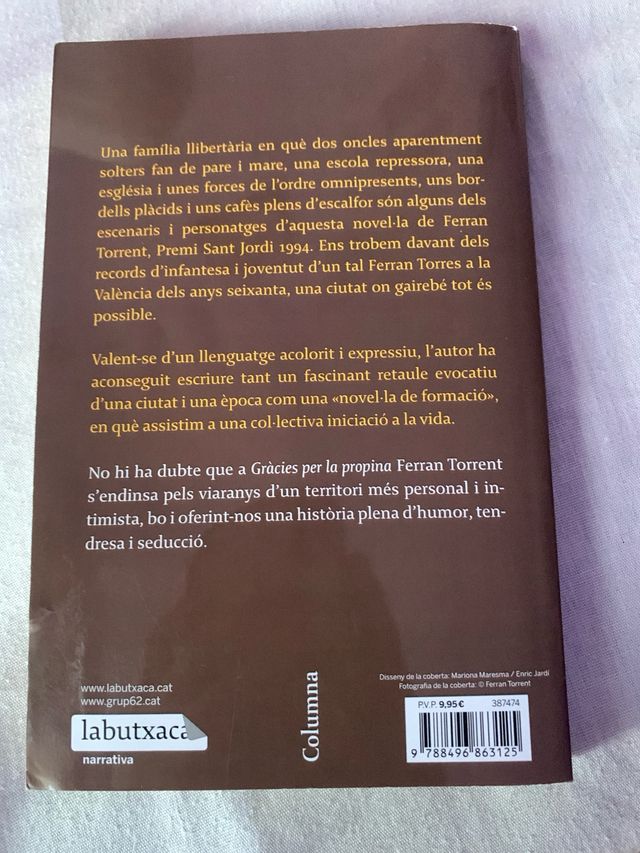 Gràcies per la propina: Premi Sant Jordi 1994