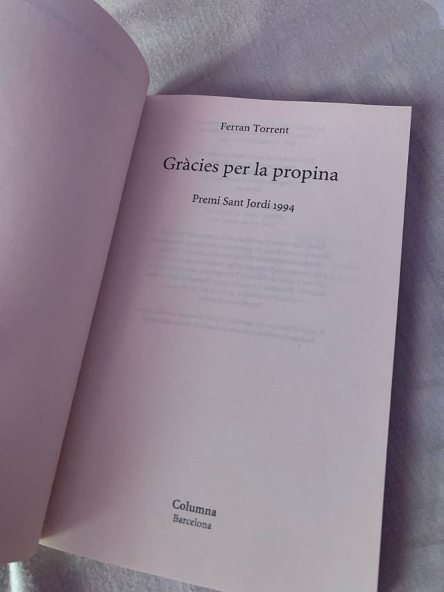 Gràcies per la propina: Premi Sant Jordi 1994