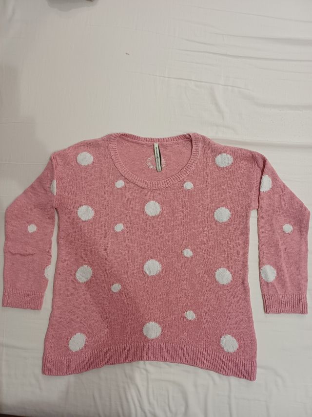 Jersey Stradivarius rosa lunares talla M