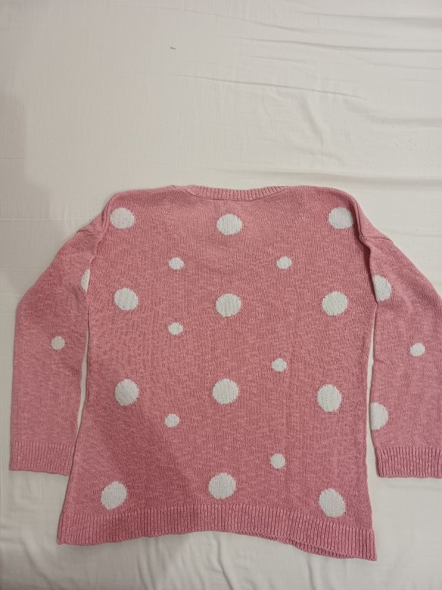 Jersey Stradivarius rosa lunares talla M