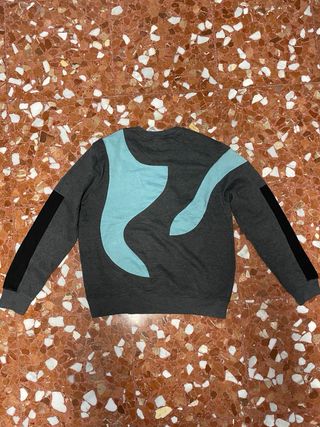 Sudadera Adidas Vintage Gris y Turquesa Talla L