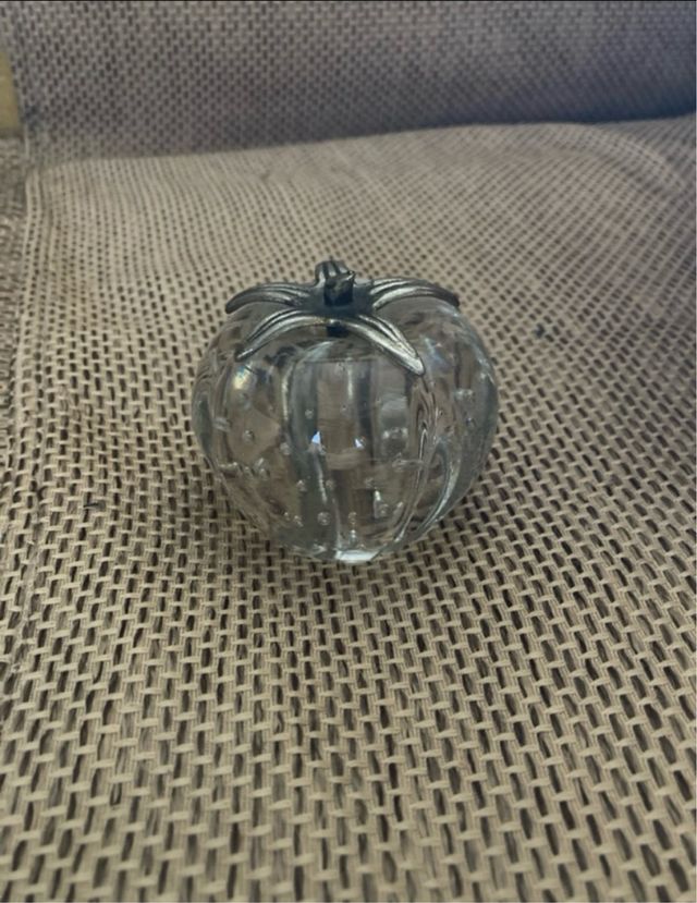 Fermacarte vintage mela vetro