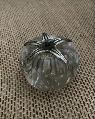 Fermacarte vintage mela vetro