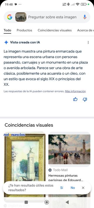 Cuadro al óleo con marco dorado y verde