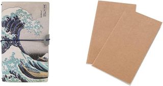 ✨ - Cuaderno viaje notas cuero sintético Hokusai