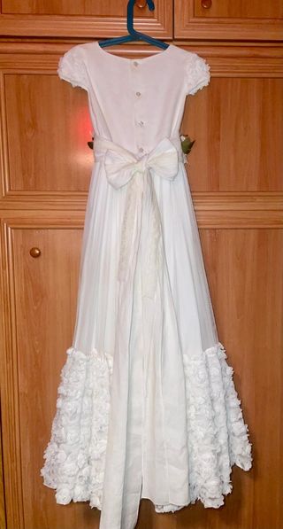 Vestido Comunión Niña Talla 9 Blanco Roto