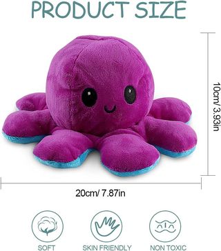 Pulpo Peluche reversible regalo infantil navidad, juguetes , NUEVO