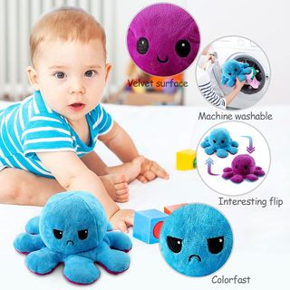 Pulpo Peluche reversible regalo infantil navidad, juguetes , NUEVO