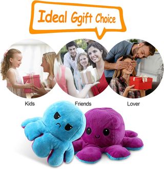 Pulpo Peluche reversible regalo infantil navidad, juguetes , NUEVO