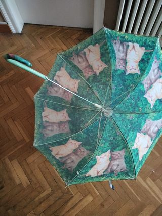 Paraguas divertido con gatitos