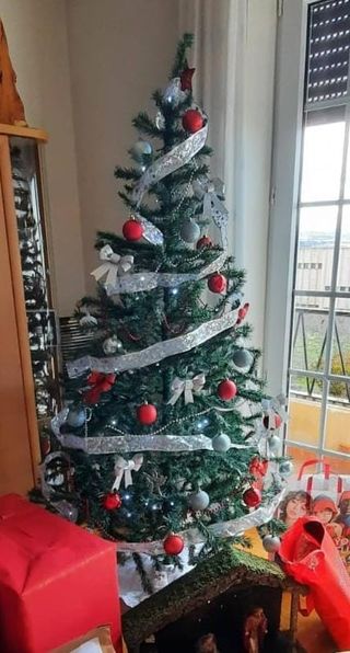 Árbol de Navidad Verde y Plateado