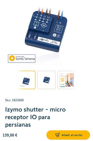 Somfy Izymo Receptor Persianas io