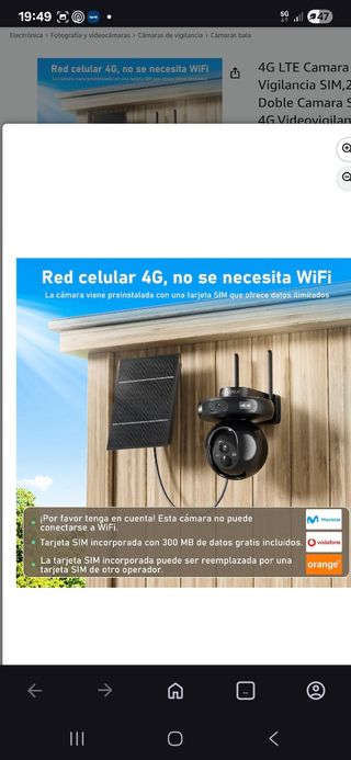 Cámara Solar 4G LTE 4K Nueva