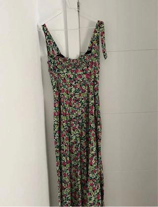 vestido midi flores