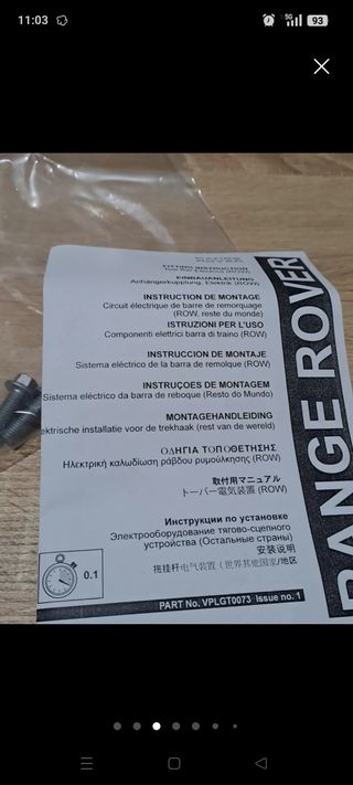 Kit eléctrico enganche remolque Land Rover.