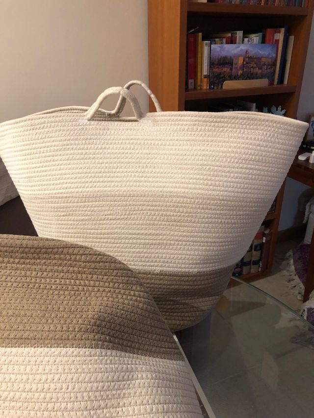 2 cestas de algodón suave, 3 tonalidades