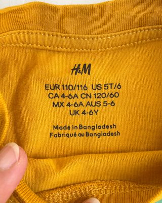 Maglietta H&M Arancione Gru Taglia 110-116 cm
