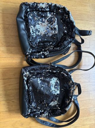 Mochila lentejuelas negra