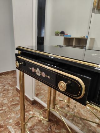 Consola recibidor vintage lacado negro