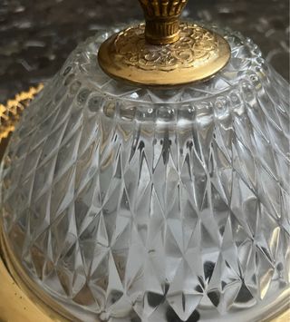 Dúo de Lámparas plafón antiguas doradas cristal