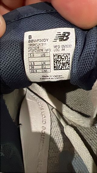 New Balance 550 Talla 36 Azul/Blanco