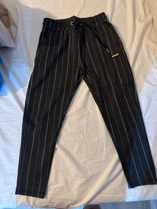 Pantalones de rayas negros Rooa