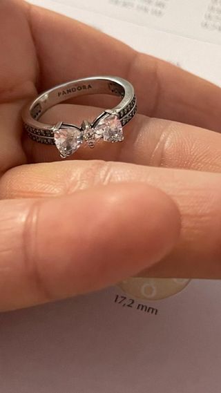 Anillo Pandora Lazo Transparente Plata