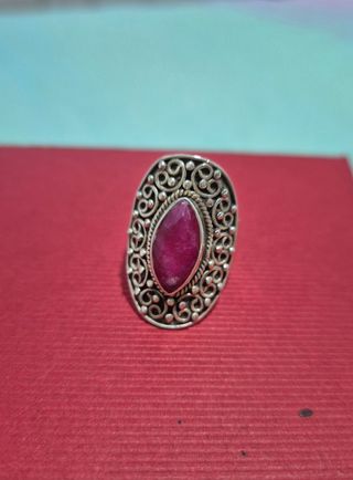 Anillo Plata y Rubí