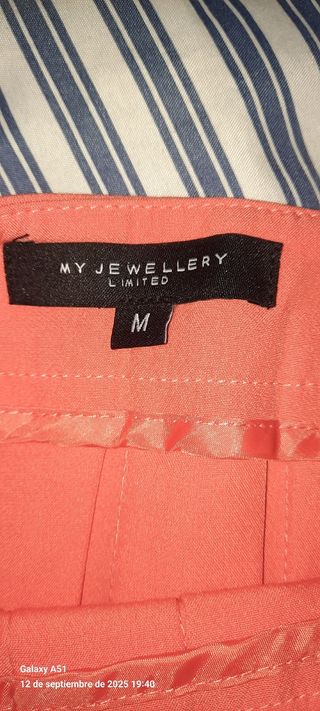 Falda plisada naranja talla M