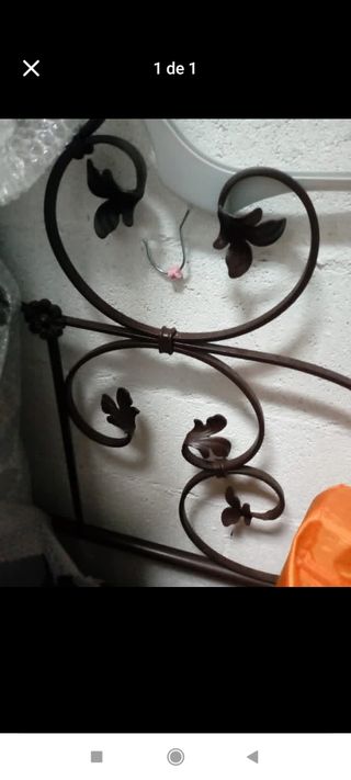 Cabecero forja marrón 1,35