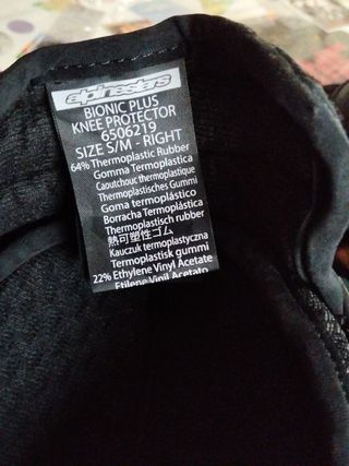 Chaqueta Bionic Alpinestars Talla L/XL y rodillera