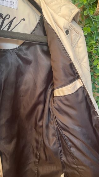 Abrigo Zara Beige Acolchado
