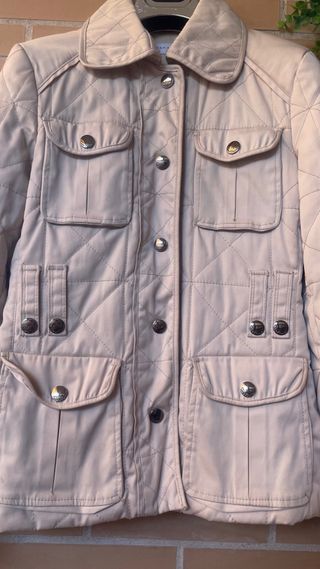 Abrigo Zara Beige Acolchado