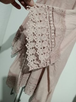 Kimonos de encaje rosa y morado