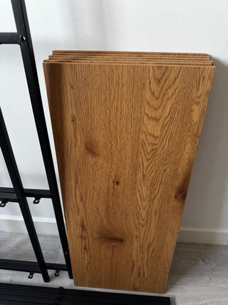 Estantería Madera y Metal Negro