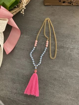 Collana con nappa oro e rosa