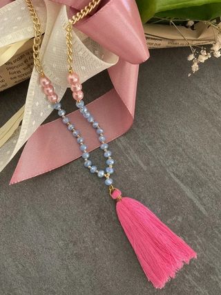 Collana con nappa oro e rosa