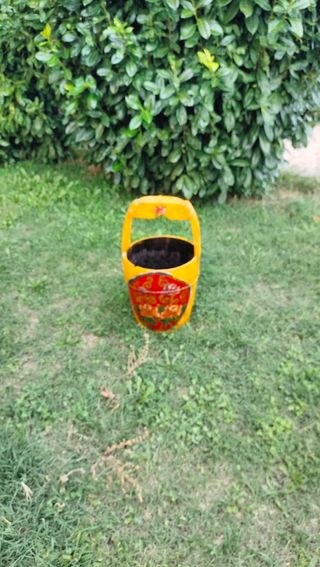 Secchio in legno decorato stile olandese